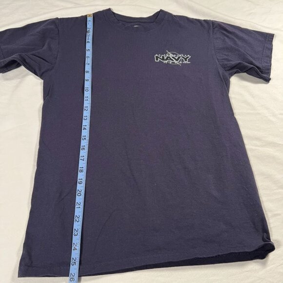 US Navy Anchor T-Shirt 7.62 Design Blue Men's Size M logo on back short sleeve - Picture 7 of 7
